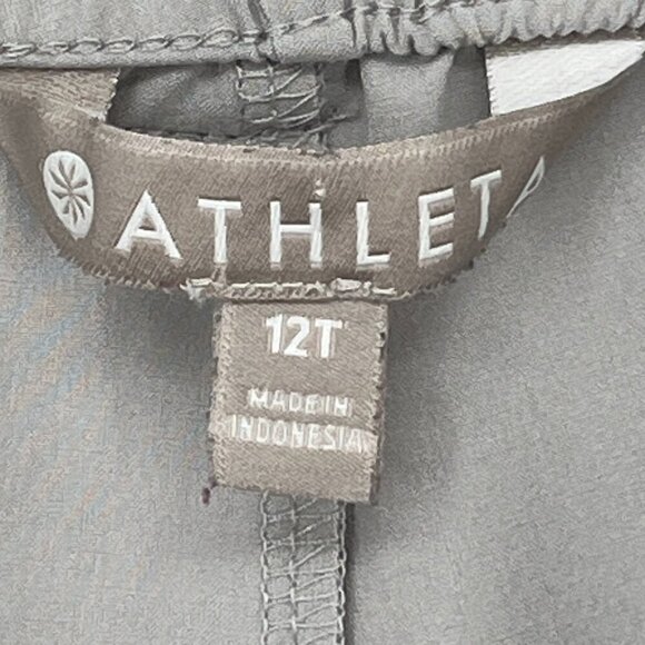 Athleta Skyline II Paper Bag Waist Pants in Light Grey Tan Size 12 Tall - Picture 5 of 7